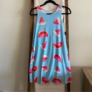 NWOT Promesa Blue & Red Watermelon Slice Sleeveless Scoop Neck Dress